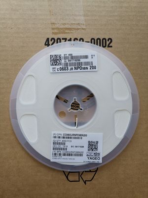CC0603JRNPO0BN200 ایده آل 200pF NPO خازن برای مدارهای فرکانس بالا 0603 اندازه فوق پایدار ESR پایین Q فاکتور بالا ارزش دقت عملکرد برتر مطابق با RoHS