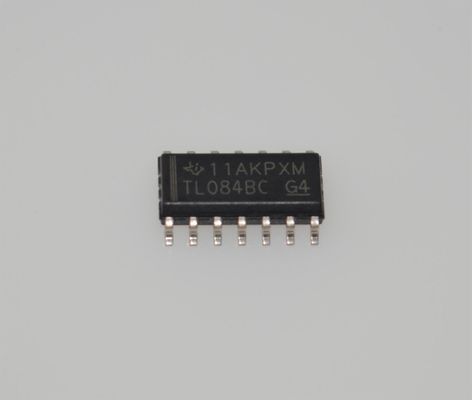 TL084BCDR تقویت کننده عملیاتی چهارگانه با ورودی JFET، پهنای باند 4 مگاهرتز، نرخ چرخش 13 ولت بر میکروثانیه، منبع تغذیه ±18 ولت، بایاس ورودی 3 پیکوآمپر، SOIC-14، -40 درجه سانتیگراد تا +125 درجه سانتیگراد