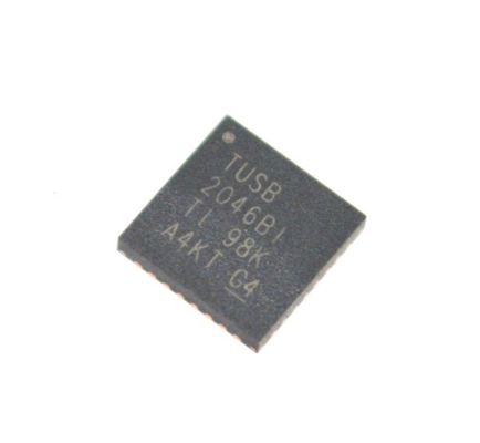 TUSB2046BIRHBR 4-Port USB 2.0 Hub Controller با 12Mbps / 1.5Mbps پشتیبانی از گیرنده های یکپارچه 3.3V عملکرد حالت کم صرفه جویی در انرژی EMI و محدوده دمای صنعتی (-40 ° C تا 85 ° C)