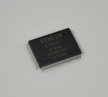 KSZ8997 9-Port 10/100 Managed Switch with QoS VLAN Energy Detection Auto-MDI/MDIX 3.3V Operation Industrial Temper (-40°C تا +85°C) بسته 128-Pin PQFP و مدیریت پیشرفته ترافیک