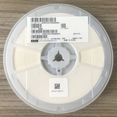 GRM0335C1H5R6BA01D 5.6pF ±0.1pF 0402 MLCC با رتبه 50 ولت، دی‌الکتریک C0G (NP0) برای پایداری نهایی، ضریب Q بالا، تلفات بسیار کم، بدون هالوژن و بسته‌بندی نوار و حلقه برای مدارهای خودرو