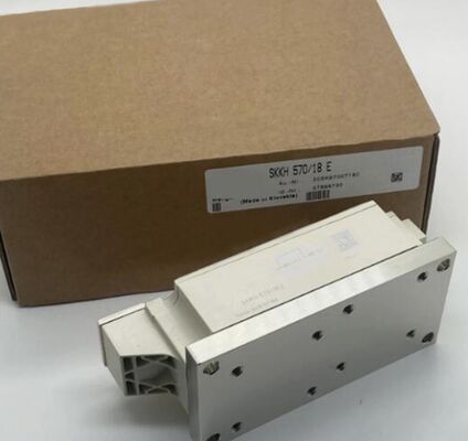 ماژول تریستور-دیود SKKH570/18E 1800V 570A سری دوگانه با گیت تقویت‌کننده، افت ولتاژ پایین (VF) 1.44 ولت، جریان جهشی 19 کیلوآمپر، پایه سرامیکی AlN، اتصالات فشاری، دارای گواهینامه UL برای استارترهای نرم