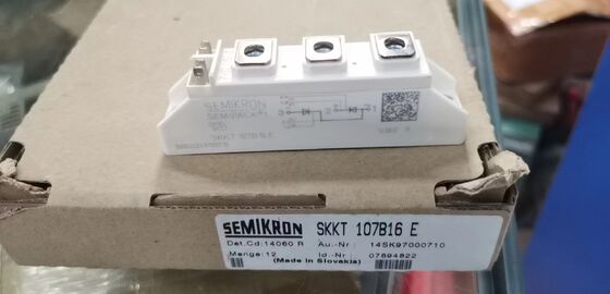 SKKT107B16E 1600V 107A ماژول دو تایریستور کم VF 1.35V 2.4kA افزایش ALN تماس های فشار پایه سرامیکی SEMIPACK1 جدا شده UL گواهی برای نرم کننده ها و درایورها