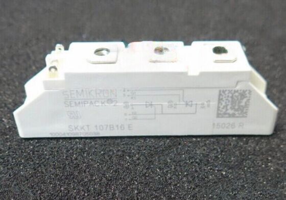 SKKT107B16E 1600V 107A ماژول دو تایریستور کم VF 1.35V 2.4kA افزایش ALN تماس های فشار پایه سرامیکی SEMIPACK1 جدا شده UL گواهی برای نرم کننده ها و درایورها