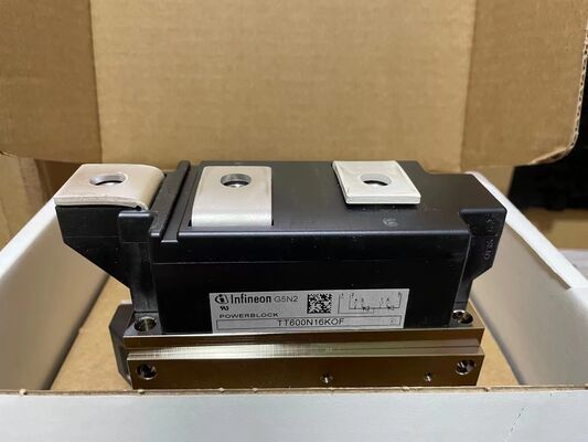 TT600N16KOF 1600V 600A ماژول دو تیریستور کم VF 1.32V موج بالا 21kA تکنولوژی تماس فشار جدا شده Baseplate Trench Gate UL برای نرم کننده ها و اصلاح کننده ها گواهی شده است