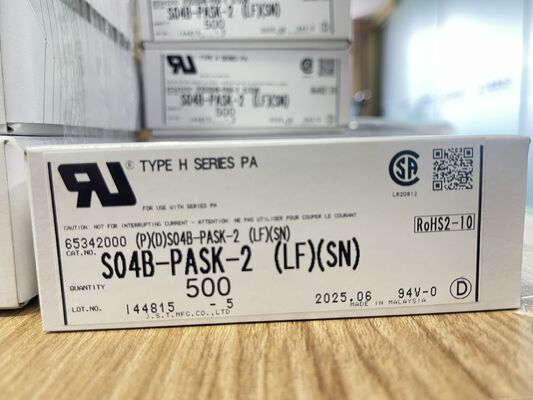 S04B-PASK-2 هدر 4 پین با گام 2.0 میلی‌متر، ورودی از بالا، قفل اصطکاکی، نایلون UL94V-0، 3 آمپر، 250 ولت، دمای کاری -25 درجه سانتی‌گراد تا +85 درجه سانتی‌گراد، نصب THT، سری JST PA برای لوازم خانگی